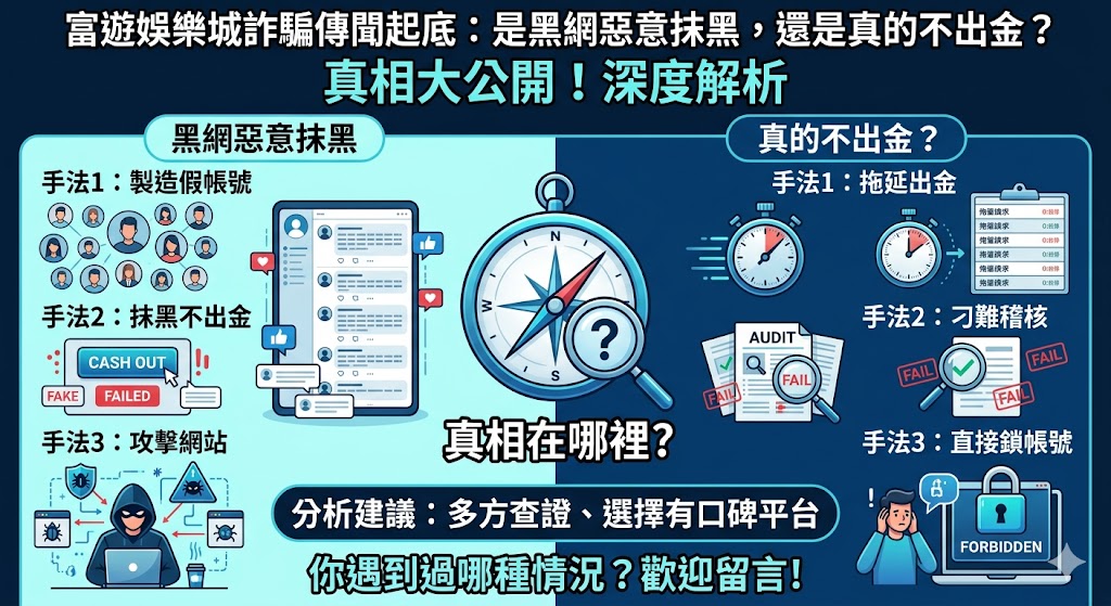 富遊娛樂城詐騙傳聞起底：是黑網惡意抹黑，還是真的不出金？